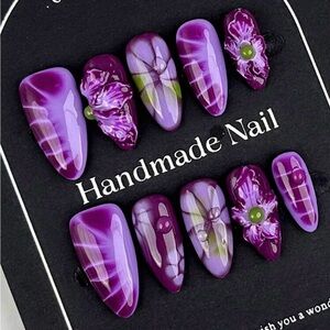 Handmade Purple Nail Art Set